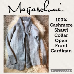 Magaschoni 100% Cashmere Shawl Collar Cardigan